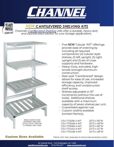 Channel Cantilevered Shelving Kits
